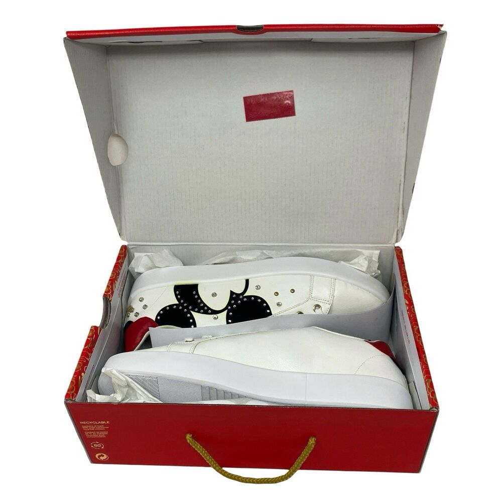 Aldo x Disney Platform Sneakers Womens 11 White Mickey Mouse Rhinestone - Picture 14 of 15
